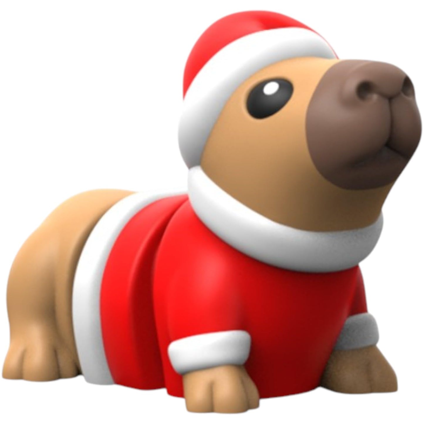 Santa Capy Claus – Articulated Christmas Capybara Figurine in Festive Suit – Print-in-Place Holiday Animal Collectible – 3D Printed in Canada