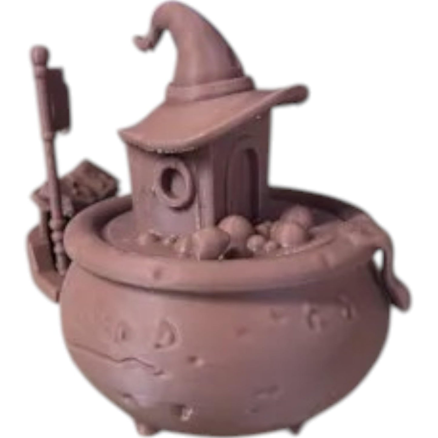 Witch’s Cauldron Boat – Spooky Halloween Cauldron Ship Display Piece for Fantasy Fans – 3D Printed in Canada