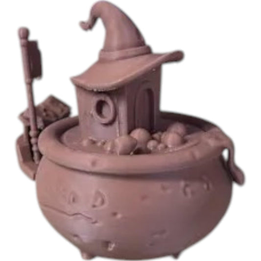 Witch’s Cauldron Boat – Spooky Halloween Cauldron Ship Display Piece for Fantasy Fans – 3D Printed in Canada