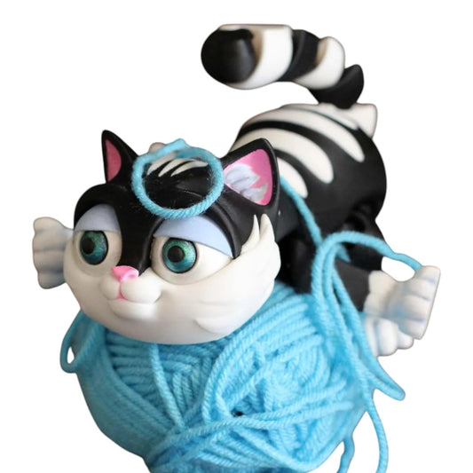 Articulated Kitten Figurine – Playful Desk Fidget for Teens & Adults – Stress Relief & Collectible – 3D Printed in Canada