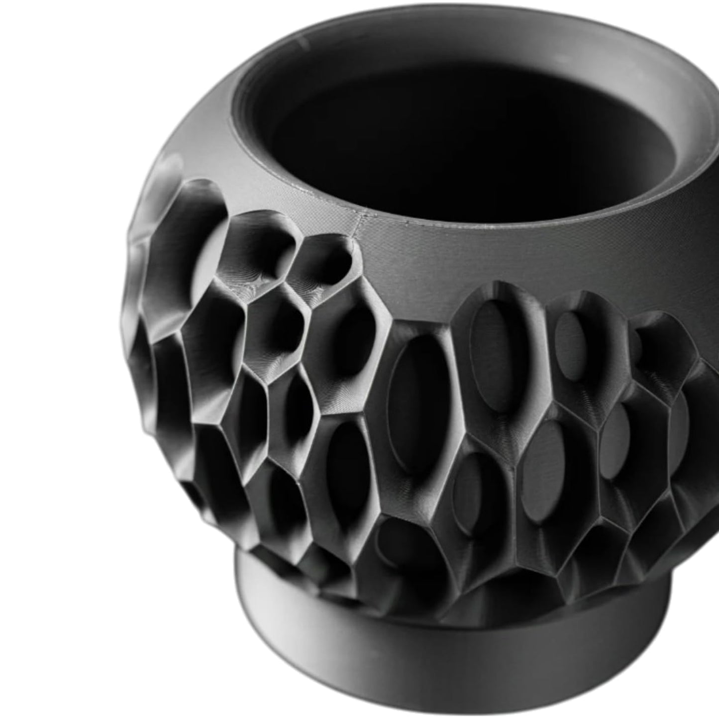 Futuristic Biomorphic Planter Pot – Asymmetric Carved Texture for Indoor Plants & Modern Decor – 3D Printed in Canada
