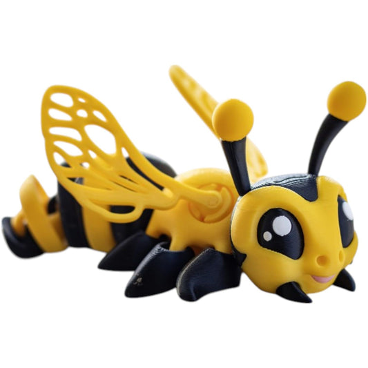 Articulated Honey Bee Figurine – Poseable 3D Printed Insect Desk Toy for Teens and Adults – Cute Collectible Bug Gift or Decor Accent – 3D Printed in Canada