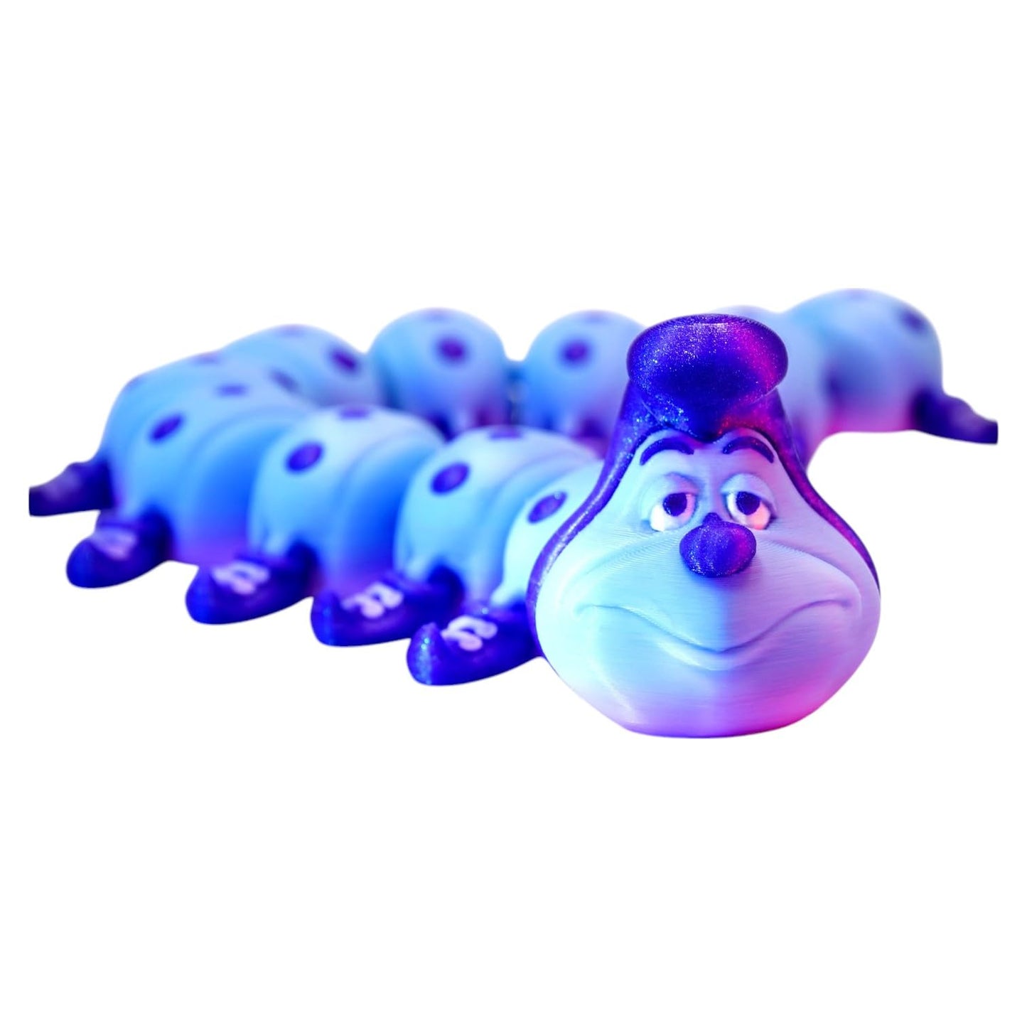 Articulated Caterpillar Figurine – Whimsical Desk Fidget for Teens & Adults – Stress Relief & Collectible – 3D Printed in Canada