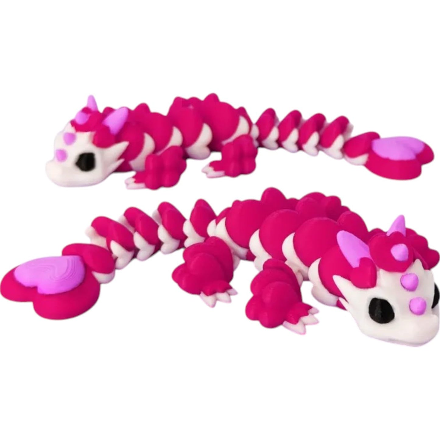 Heart Dragon Figurine – Articulated Valentine-Inspired Collectible with Cute Design & Poseable Tail – 3D Printed in Canada