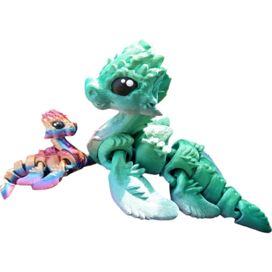 Key The Loch Cinder Monster – Articulated Aquatic Fantasy Figurine with Big Eyes & Poseable Tail – 3D Printed in Canada