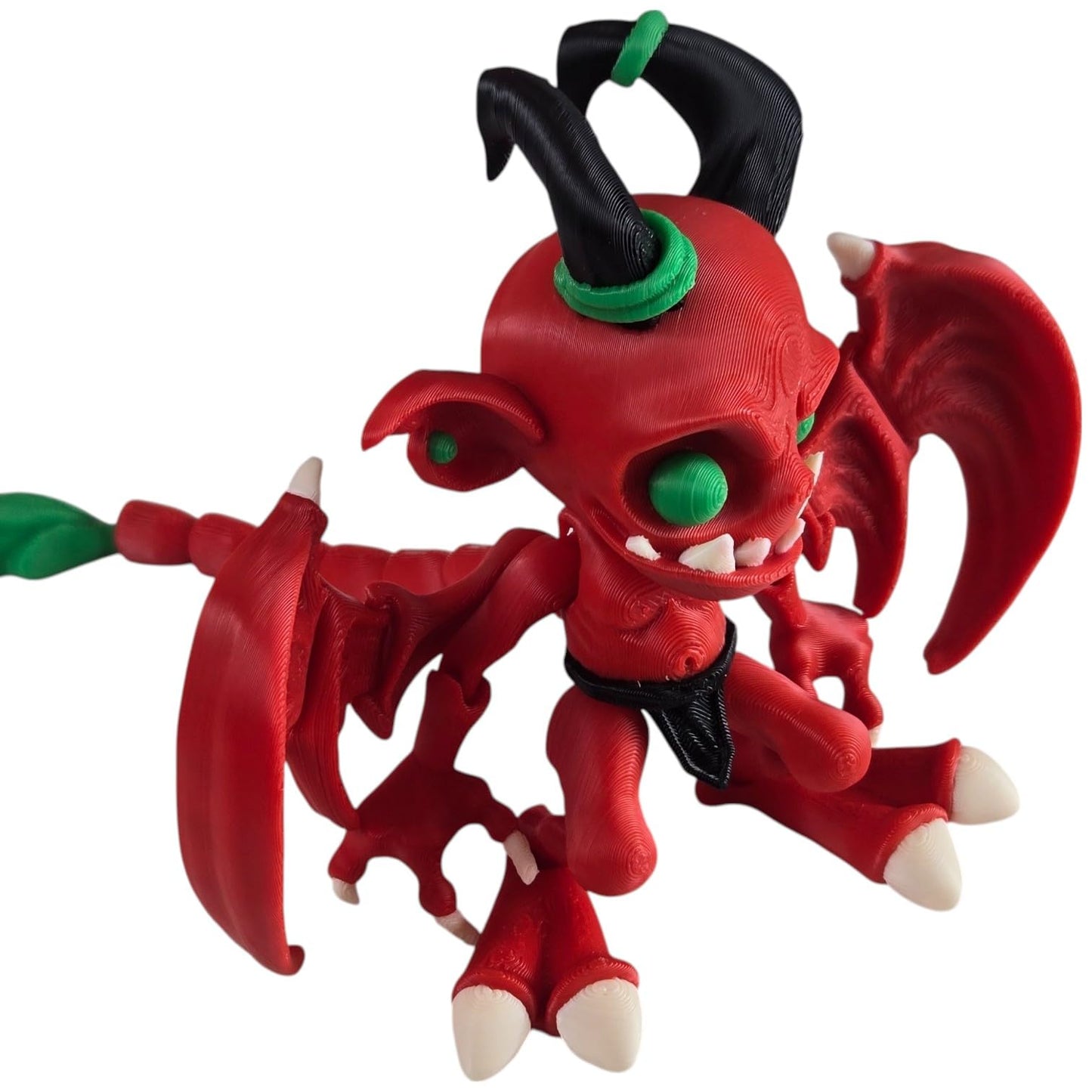 Articulated Imp Figurine – Poseable Fantasy Demon Creature for Display or Desk Décor – Gothic Devil-Inspired Fidget Collectible – 3D Printed in Canada