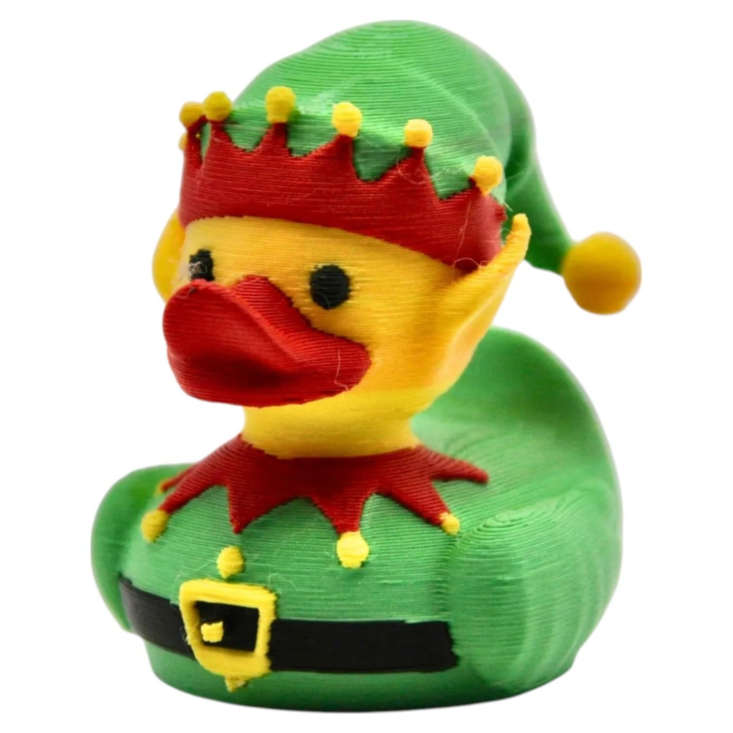 Christmas Elf Duck Figurine – Holiday Rubber Duck Alternative, Festive Collectible Shelf Decor, Quirky Gift for Duck Lovers & Elf Fans – 3D Printed in Canada