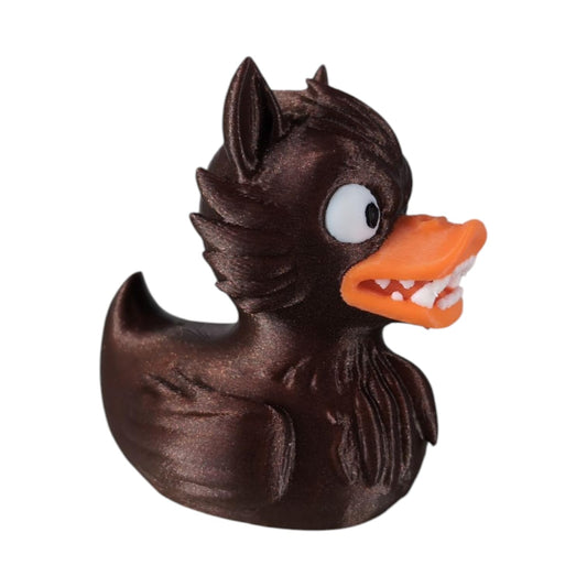 Werewolf Duck Figurine – Scary Halloween Decor, Gothic Horror Monster Collectible, Ducks for Jeeps, Funny Rubber Duck Alternative – 3D Printed in Canada