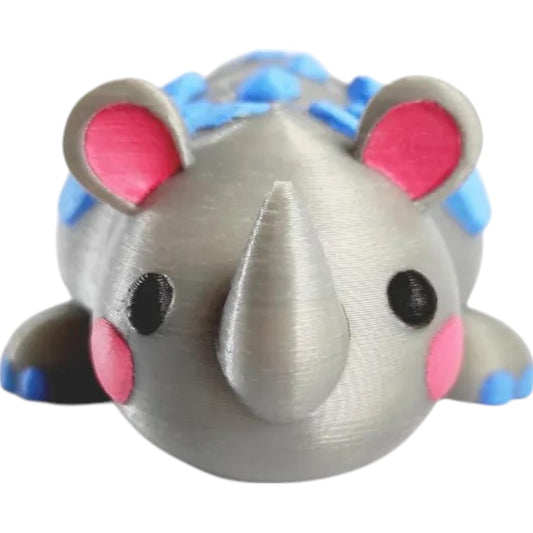 Adorable Rhino Figurine with Articulated Body – 3D Printed in Canada