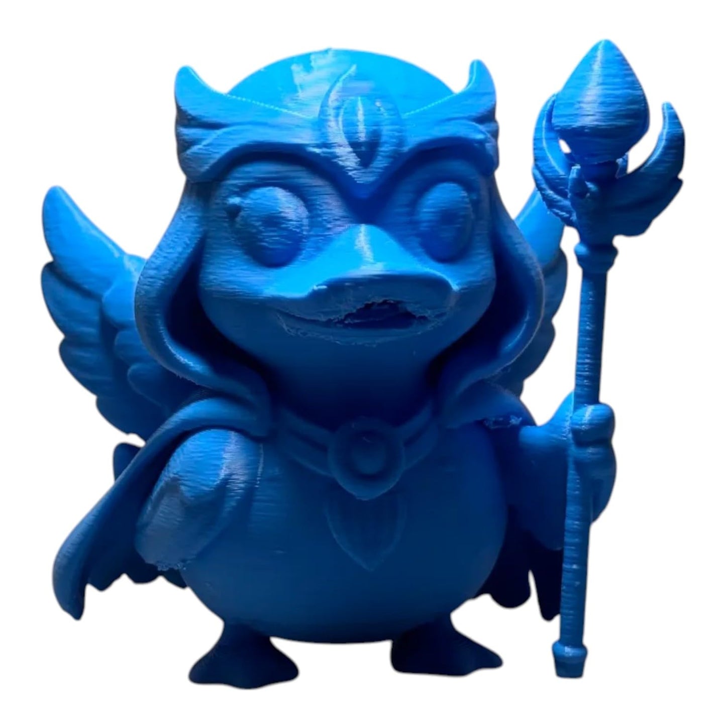 Sorceress Duck Figurine – Mystical Fantasy Mage Duck Collectible with Staff and Wings – Cute 3D Printed Geek Décor for Desk, Shelf, or Gift – 3D Printed in Canada