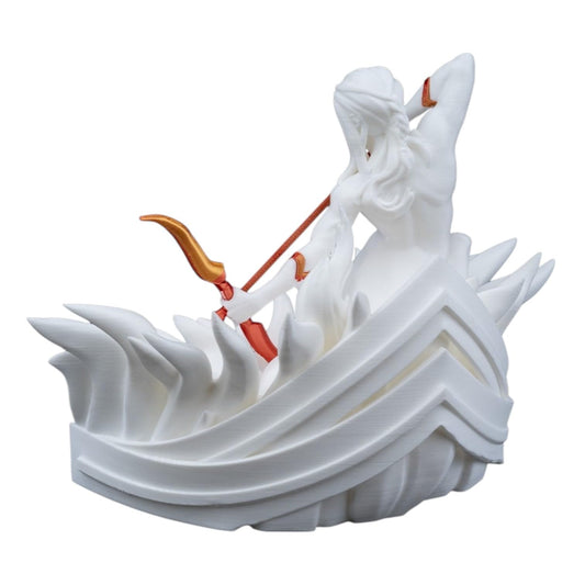 Sagittarius Zodiac Archer Figurine – Elegant 3D Printed Sculpture with Bow and Flowing Base for Astrology Lovers & Fantasy Fans – 3D Printed in Canada