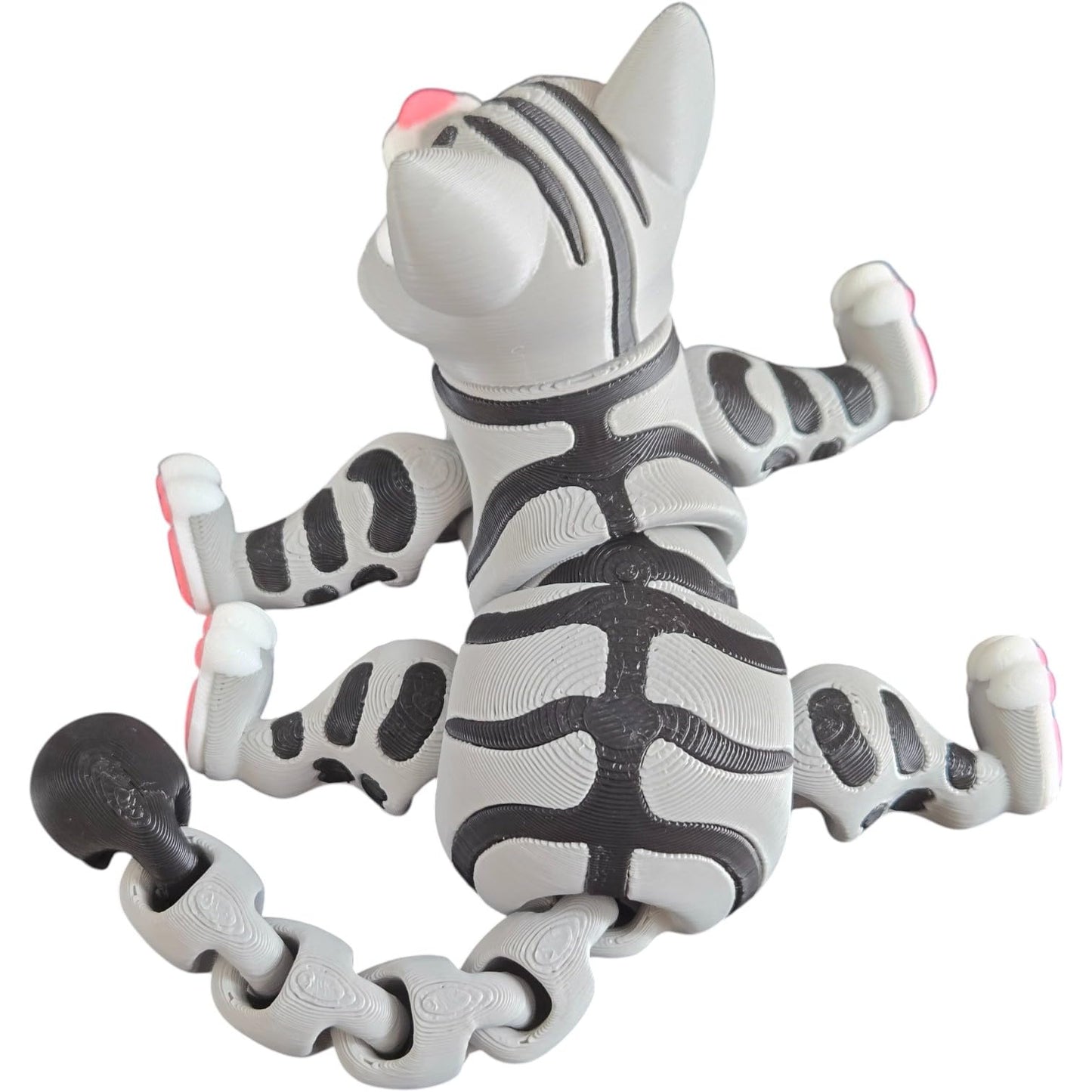 Adorable Articulated Cat Figurine – Poseable Tabby Desk Companion for Collectors & Cat Lovers – Cute Fidget Decor for Teens & Adults – 3D Printed in Canada