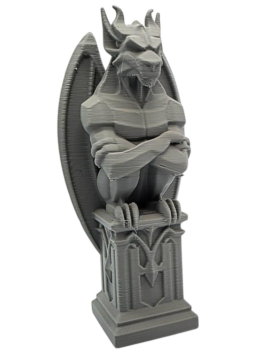 Stonewarden Gargoyle Statue – Gothic Fantasy Shelf Decor Figurine for Home or Office – 3D Printed in Canada