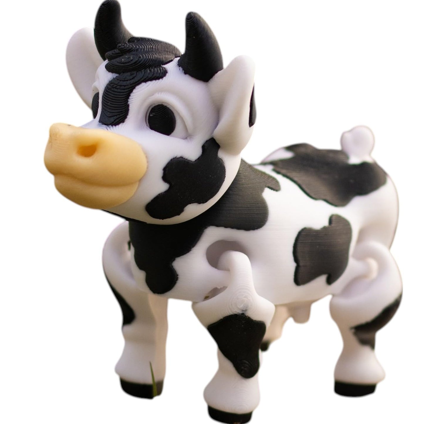 Articulated Cow Fidget Figurine – Cute Poseable Animal for Desk, Shelf, or Sensory Fun – Moo Cow Collectible Gift – 3D Printed in Canada