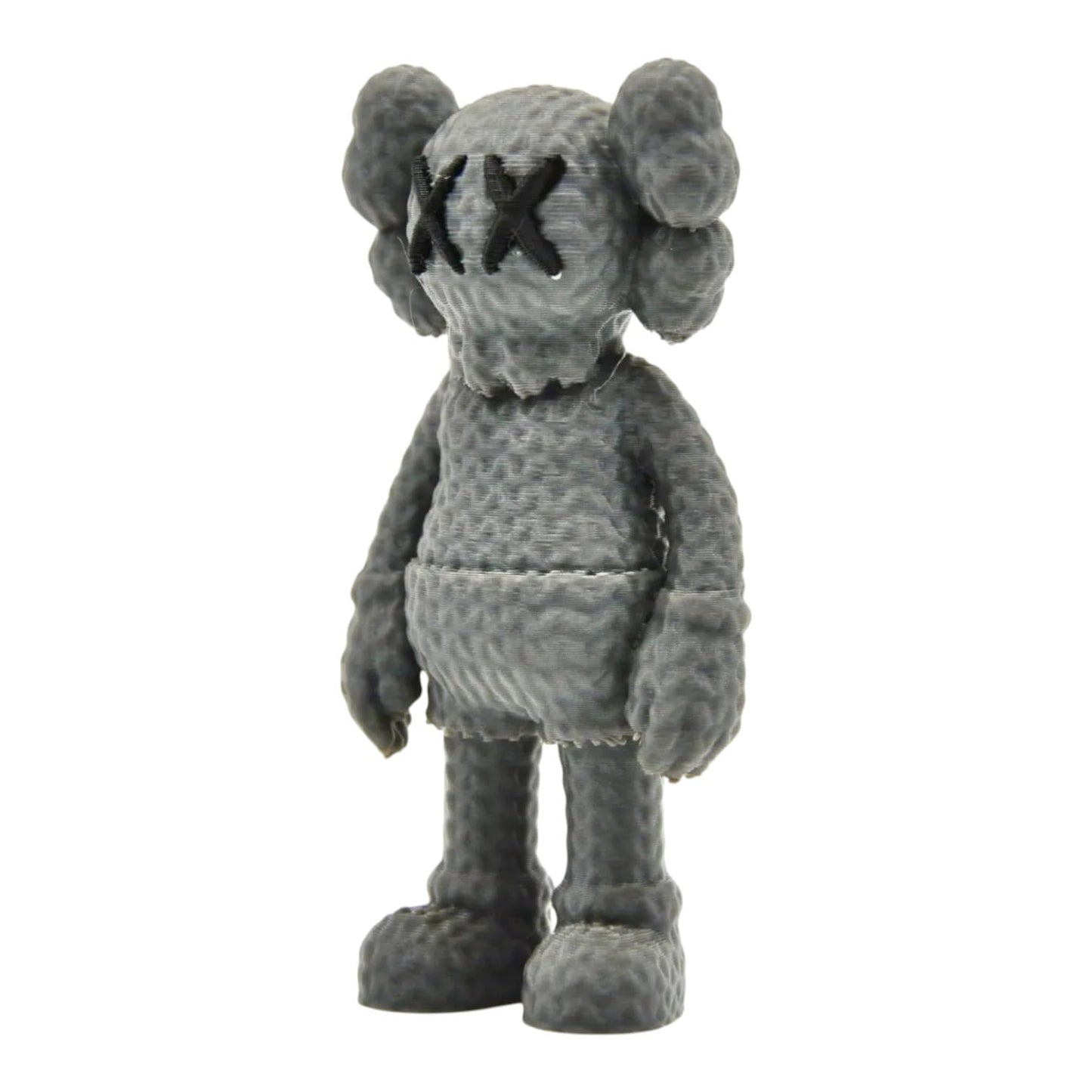 Knitted X-Eyes Companion Figurine – Textured Plush-Style Art Toy for Shelf or Desk Display – 3D Printed in Canada