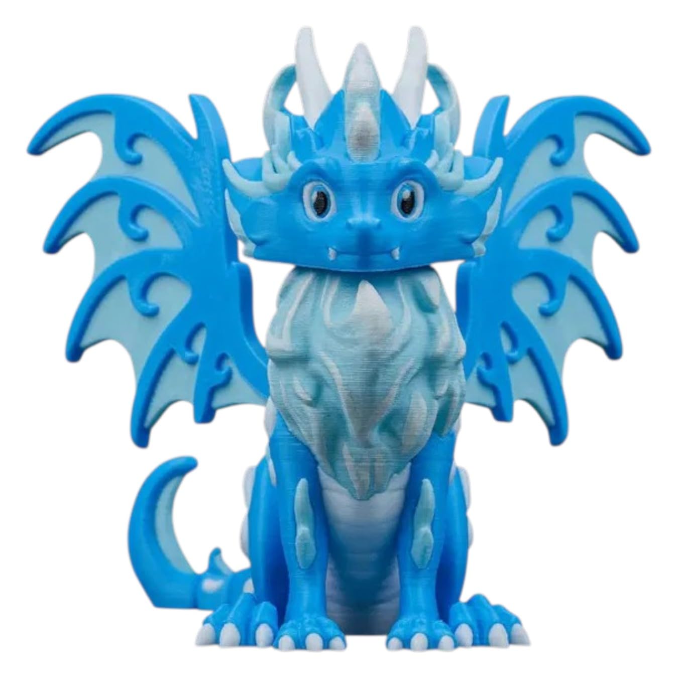 Aurelius The Ancient Dragon Figurine – Eternal Guardians – Frosted Blue Mythical Statue for Desk or Shelf – Fantasy Ice Dragon Collectible – 3D Printed in Canada