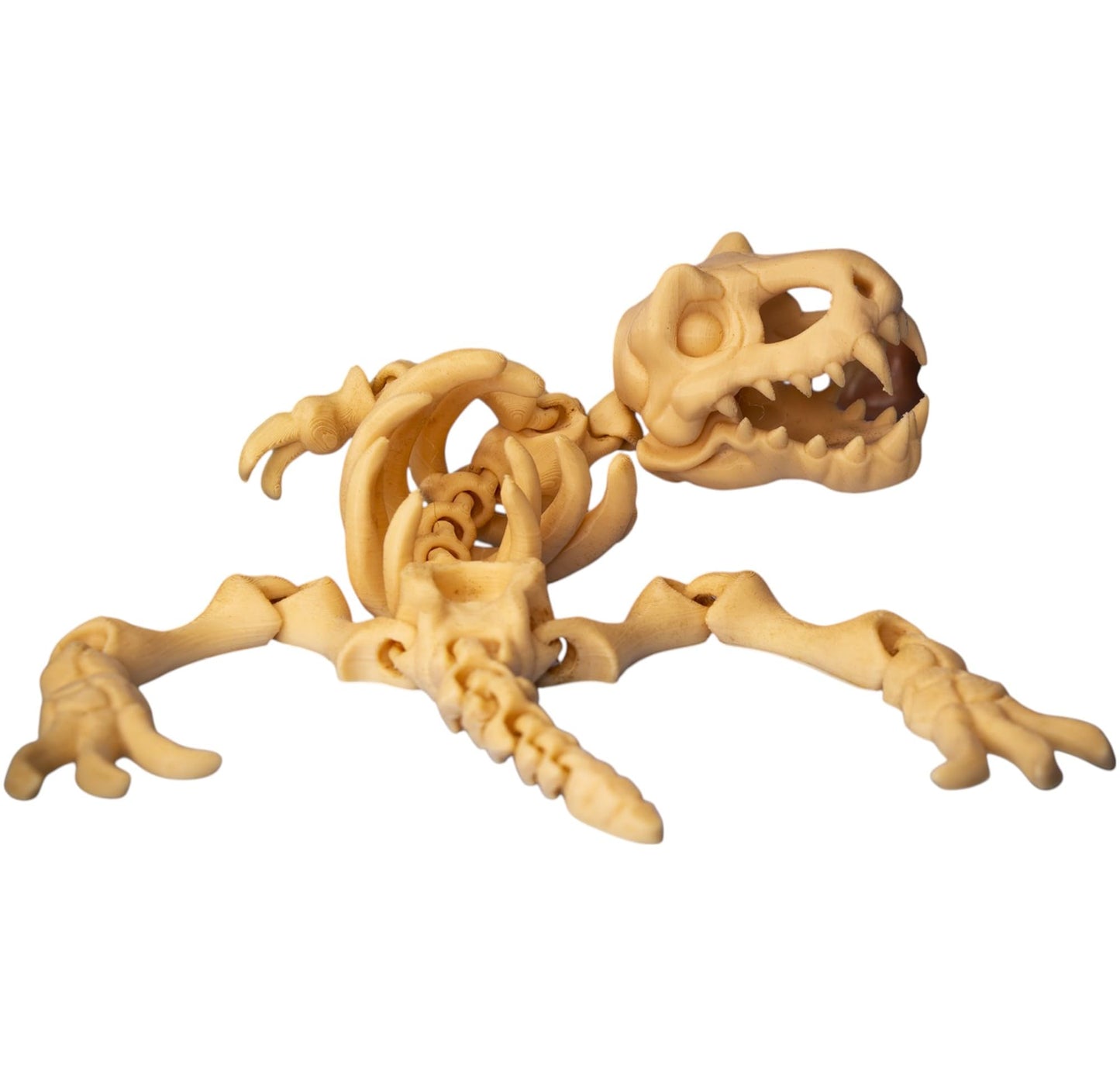 Articulated Dinosaur Skeleton Figurine – Poseable Prehistoric Fossil Model for DIY Painting & Display – 3D Printed in Canada