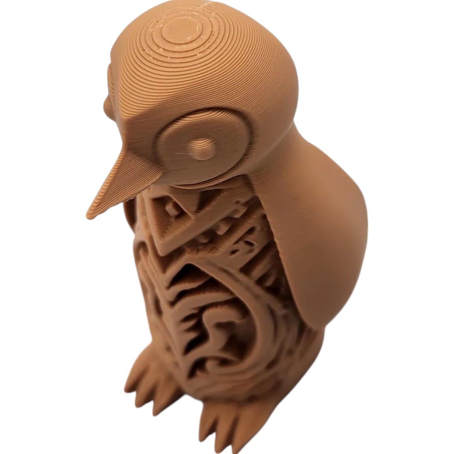 Tribal Penguin Figurine – Decorative Nordic Totem-Style Penguin Sculpture for Desk or Shelf – 3D Printed in Canada