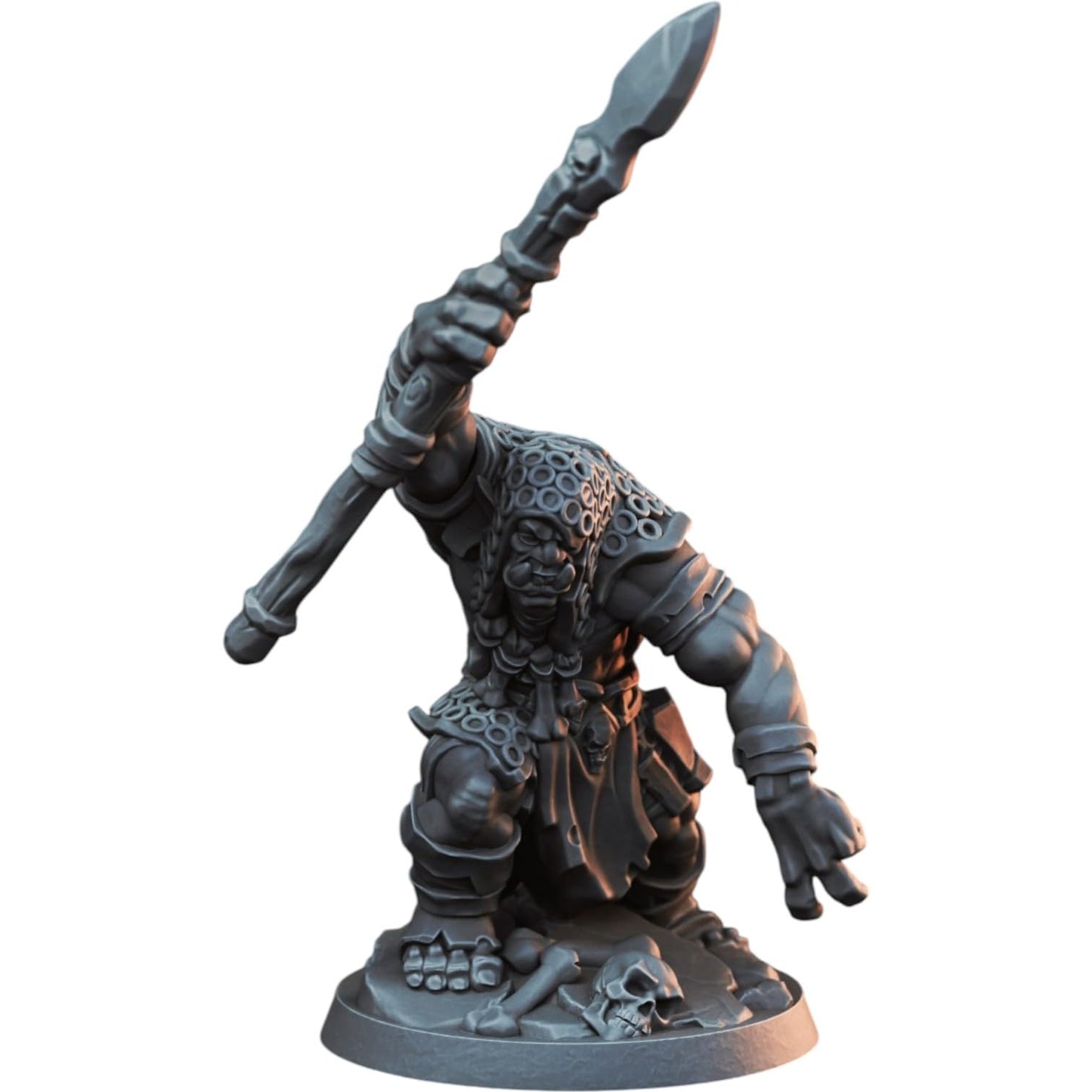Ork Impaler Spear Warrior Miniature for Tabletop RPG, Wargaming & Painting – Fantasy Orc Figurine for Hobbyists & Collectors – 3D Printed in Canada