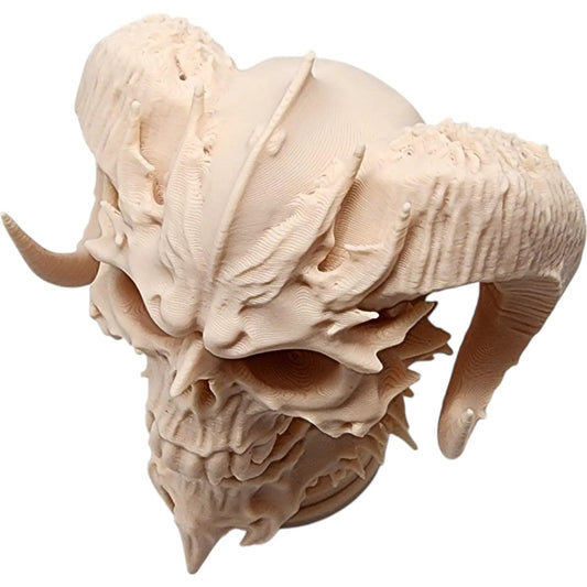 Demon Skull Bust – Horned Gothic Skeleton Sculpture for Dark Fantasy Decor, Collector Display, or Halloween Altars – 3D Printed in Canada