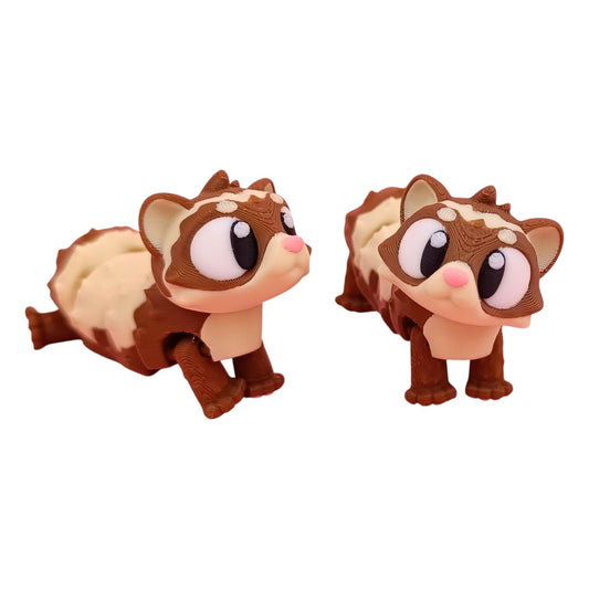 5-Pack Mini Ferret Figurines – Articulated Desk Pet Critters, Collectible Pocket Animals, Fidget Toys for Teens & Adults – 2 Inch Poseable Figures – 3D Printed in Canada