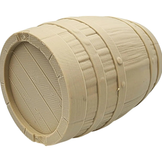 Miniature Barrel Cask – High-Detail Fantasy Barrel Prop for Tabletop Terrain, Dioramas, or Rustic Decor Displays – 3D Printed in Canada