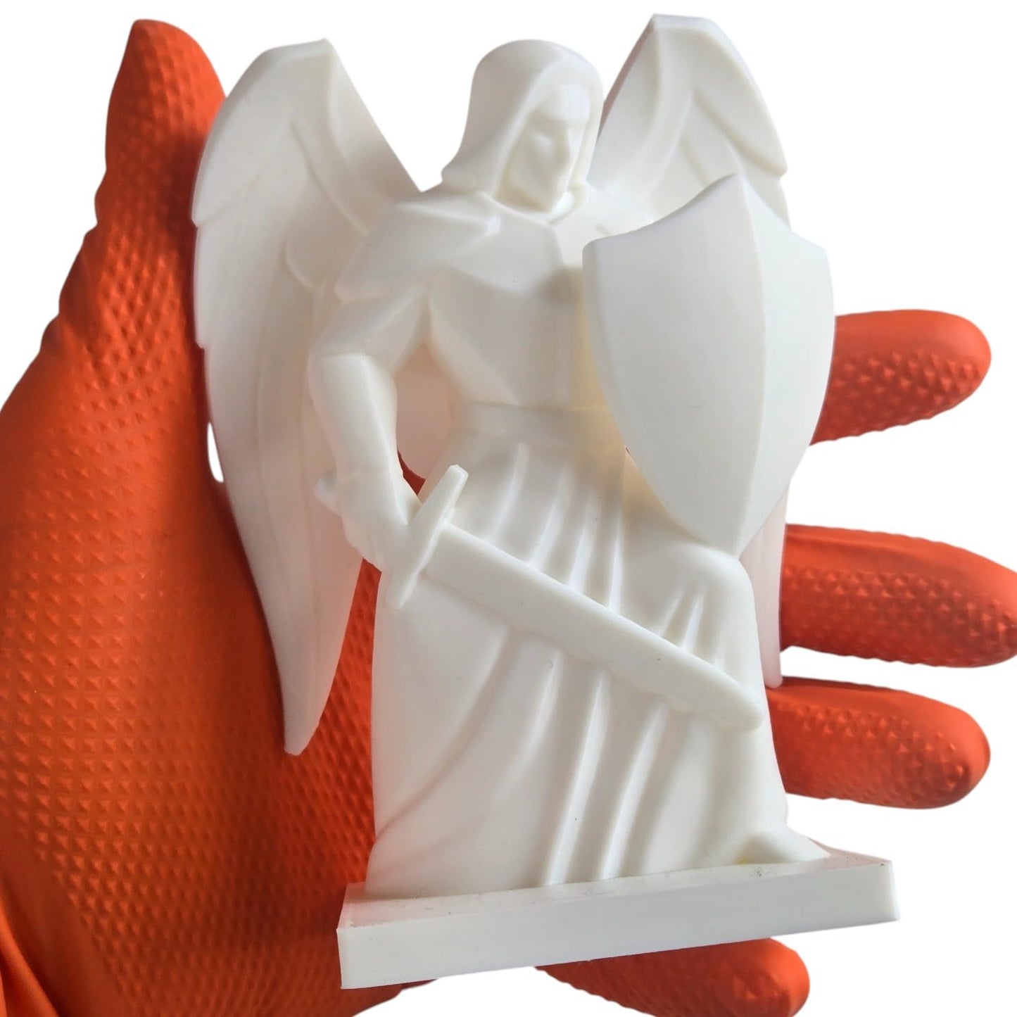 Archangel Michael Statue – Geometric Warrior Angel with Sword and Shield for Altar, Protection Décor or Faith-Based Display – 3D Printed in Canada