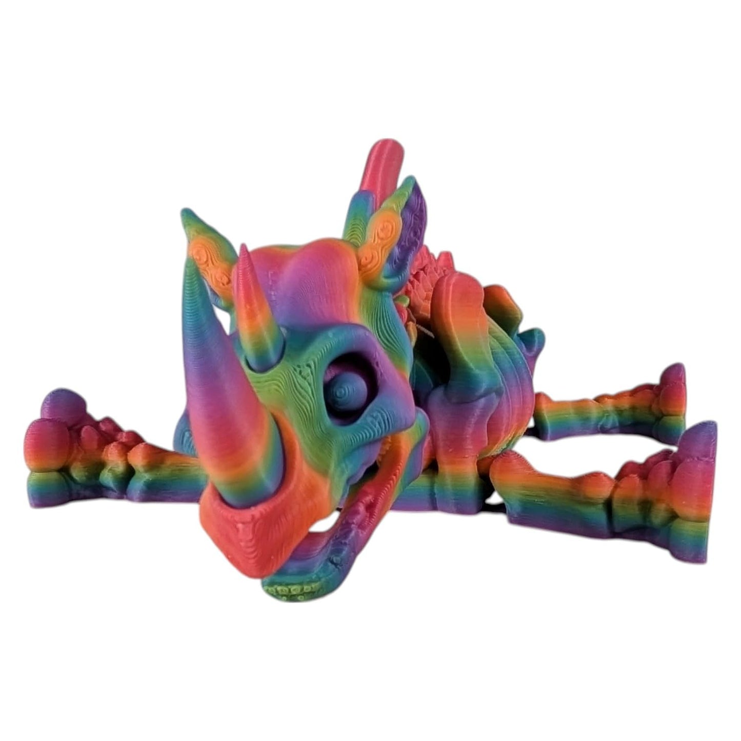 Skeleton Rhino Figurine – Articulated Desk Fidget for Teens & Adults – Paleo-Inspired Collectible & Stress Relief – 3D Printed in Canada