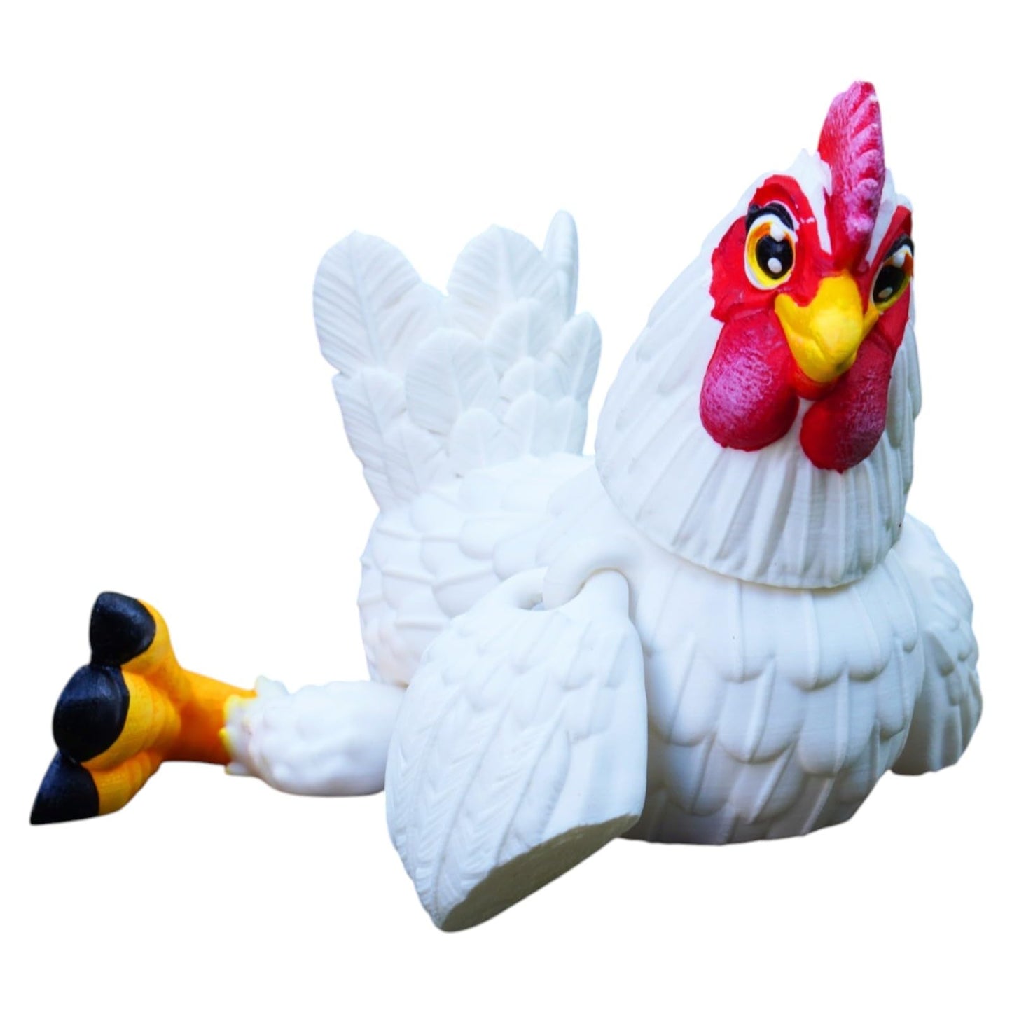 Articulated Hen and Chicks Figurine Set – Poseable 3D Printed Farm Animal Models – Print-in-Place Chicken and Baby Birds for Shelf Display or Collecting – 3D Printed in Canada