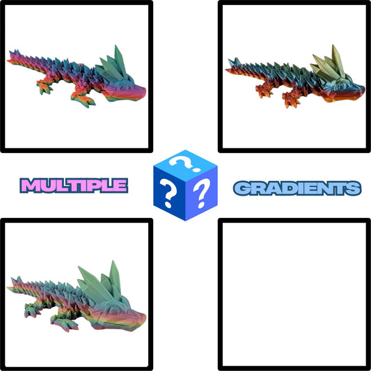 Baby Articulated Crystal Dragon Figurine – Fantasy Desk Fidget for Teens & Adults – Stress Relief & Collectible – 3D Printed in Canada