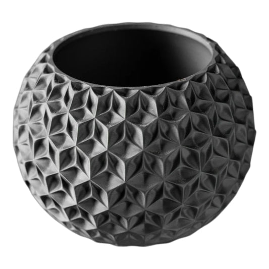 Trihex Planter Pot – Geometric Honeycomb-Textured Pot for Succulents, Bonsai, or Decorative Greenery – Modern Faceted Indoor Planter – 3D Printed in Canada