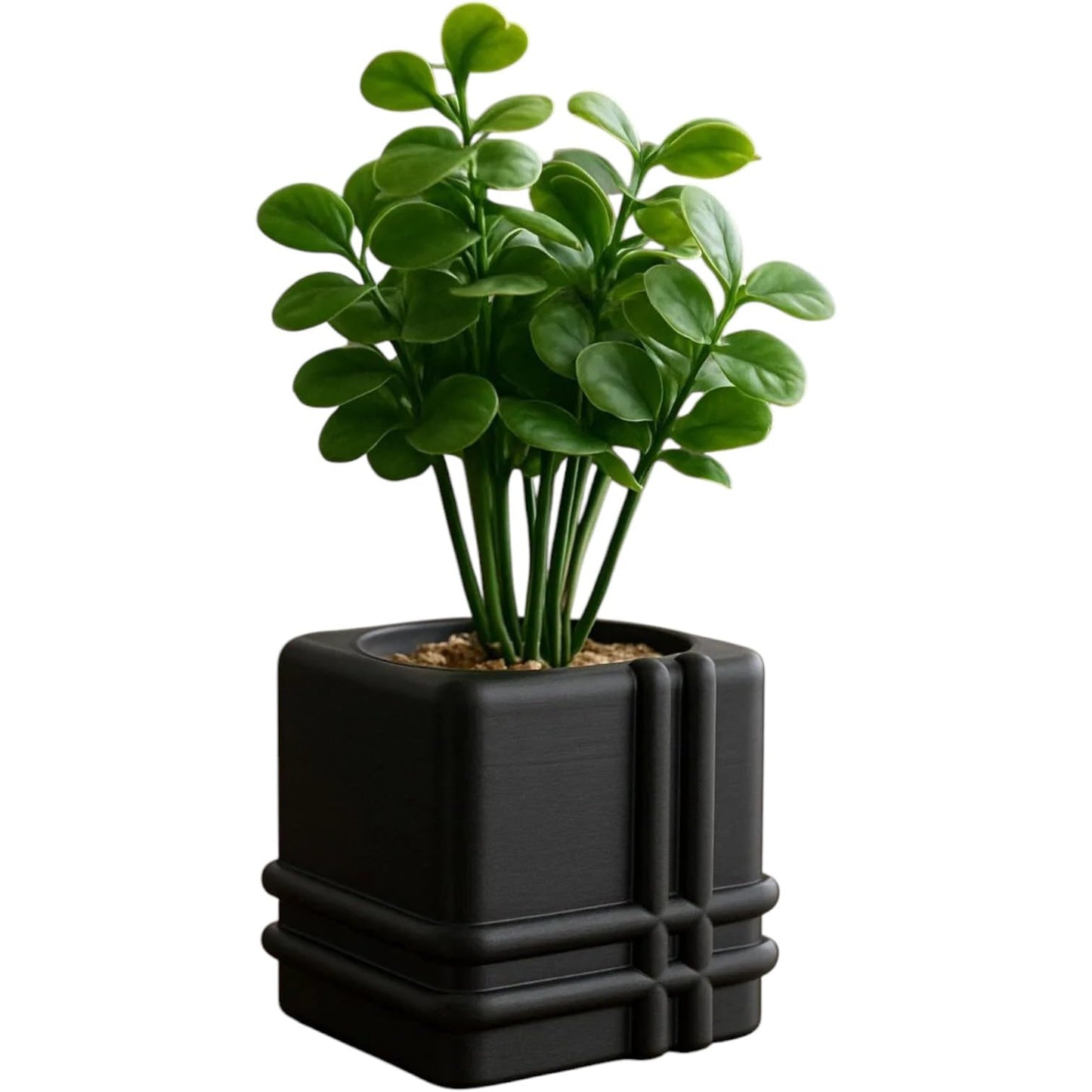 Modern Pipe Square Vase – Minimalist Planter with Rounded Tube Detailing for Indoor Plants & Decor – Fast & Clean Print – 3D Printed in Canada