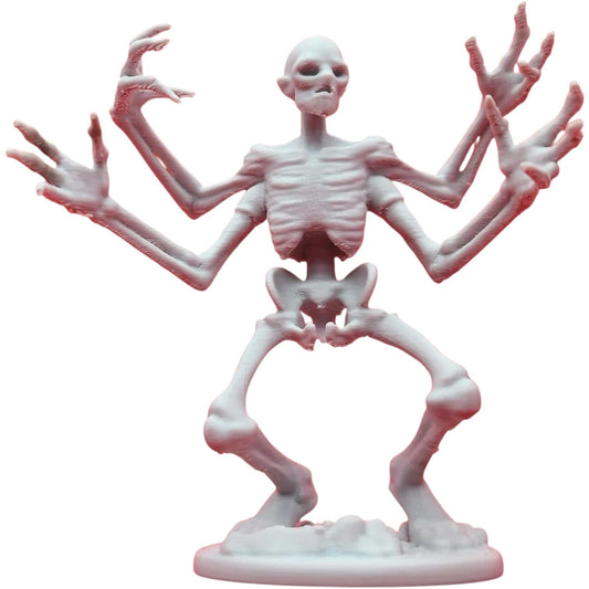 Four-Armed Skeleton Figure – Fantasy Undead Miniature for Tabletop RPGs, Dioramas, and Horror Displays – 3D Printed in Canada
