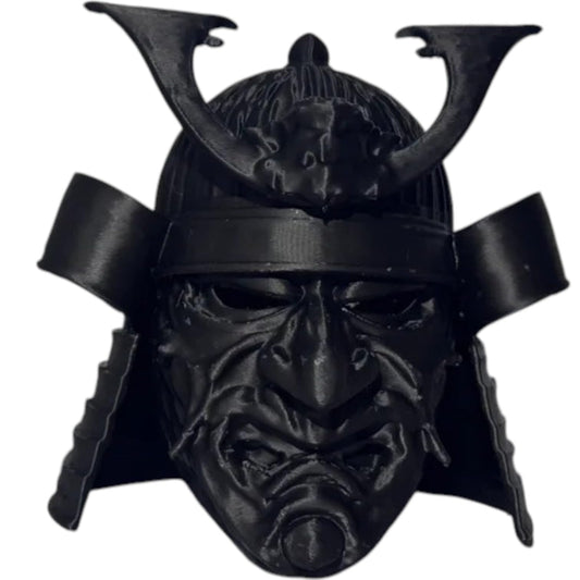 Ancient Samurai Warrior Helmet Toy Bust – Japanese Armor Style Figurine for Desk, Shelf or Display – 3D Printed in Canada