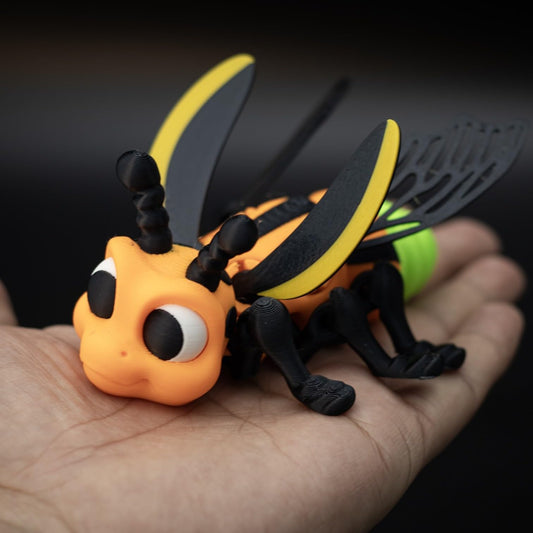 Adorable Articulated Firefly Figure – Cute Poseable Bug Collectible for Fidgeting or Display – Glows in The Dark Tail – 3D Printed in Canada