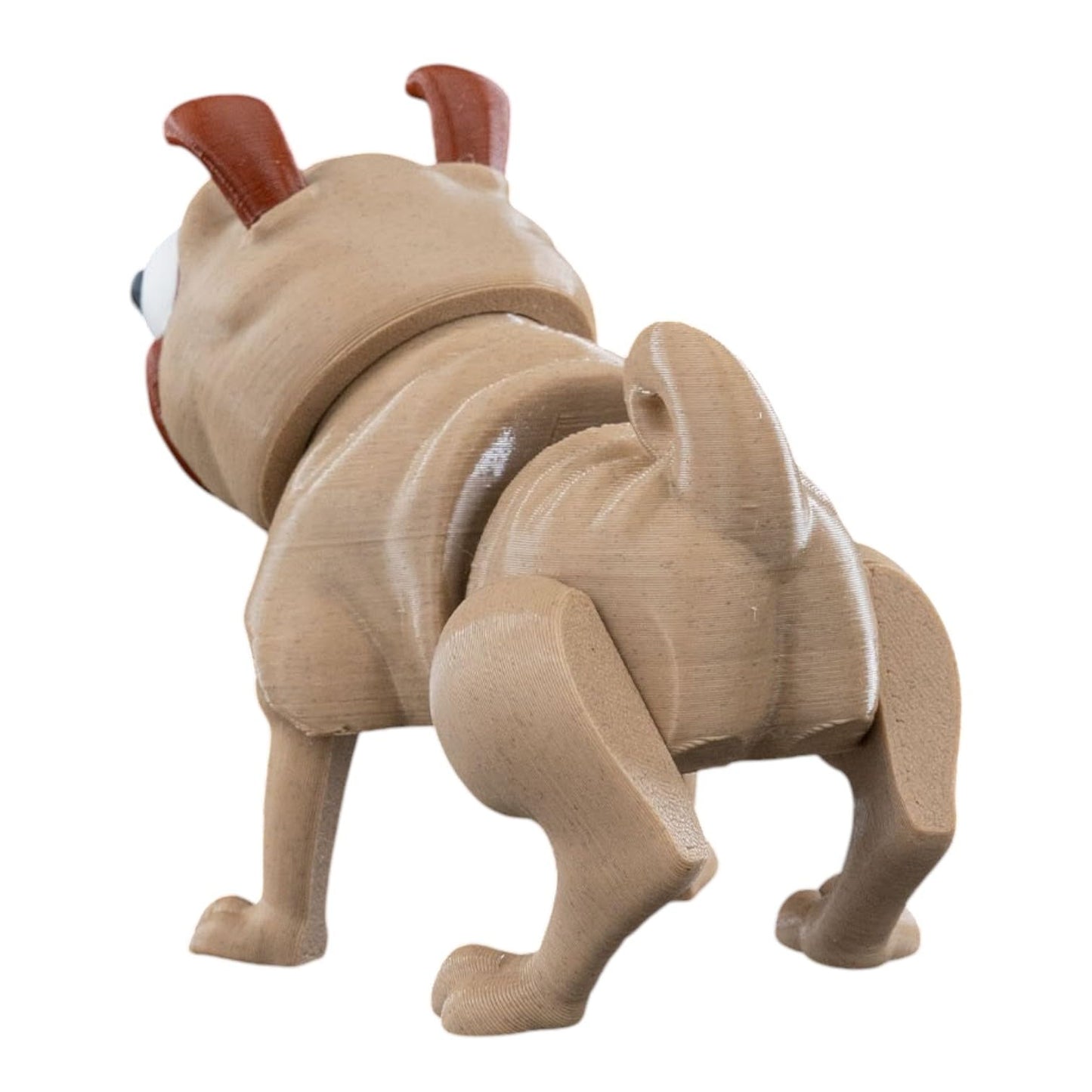 Articulated Cartoon Pug Figurine – Wacky Tongue-Out Bulldog Dog Sculpture for Desk, Shelf or Fidget Play – 3D Printed in Canada
