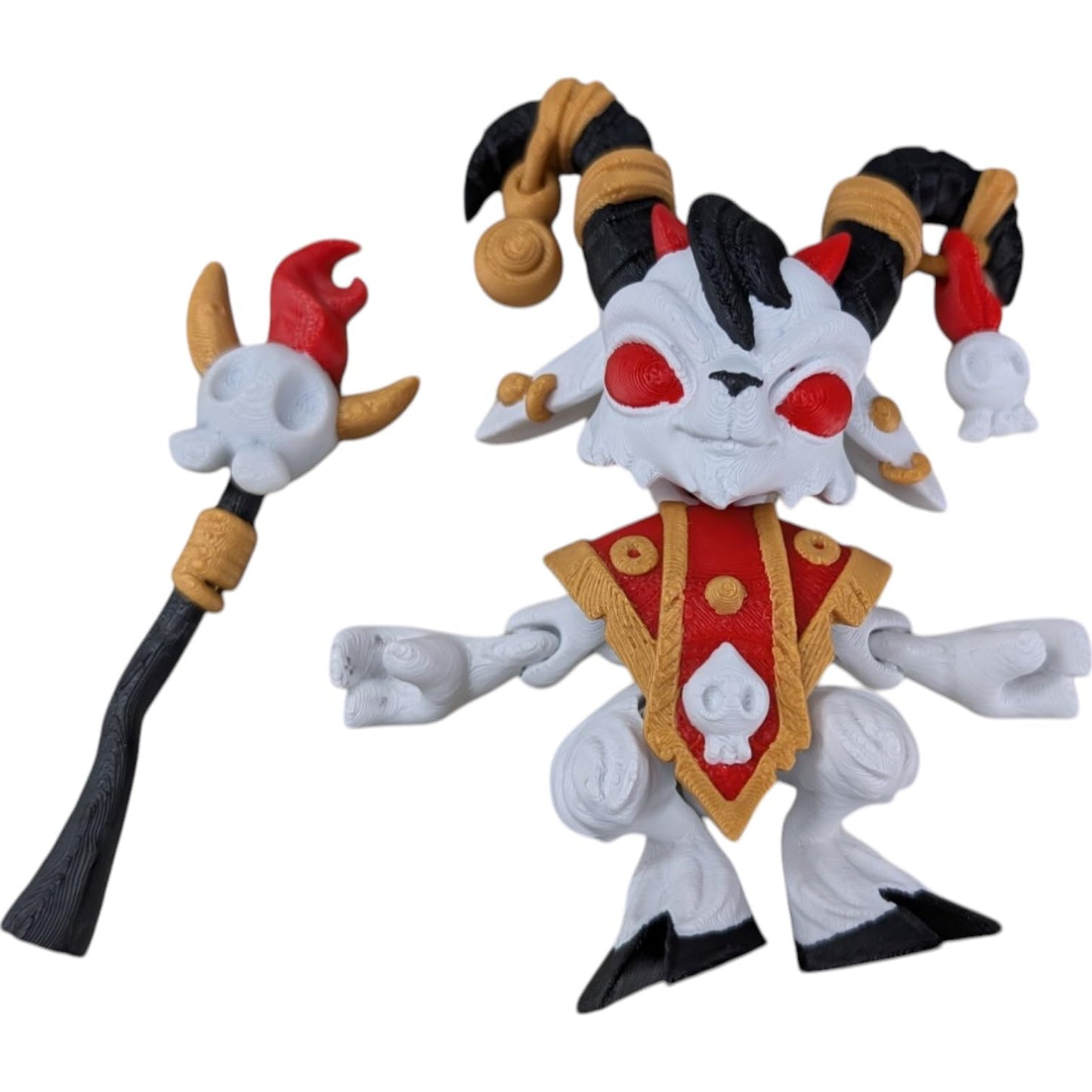 3DCENTRAL.CA Articulated Hellspawn Goat Figurine – Movable Desk Toy for Stress Relief, Focus, Anxiety, ADHD – Collectible Mythical Sensory Tool for Teens and Adults – 3D Printed in Canada