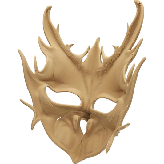 Wood-Carved Dark Ritual Mask – Fantasy Forest Spirit Cosplay Mask for LARP, Décor or Costume Displays – 3D Printed in Canada