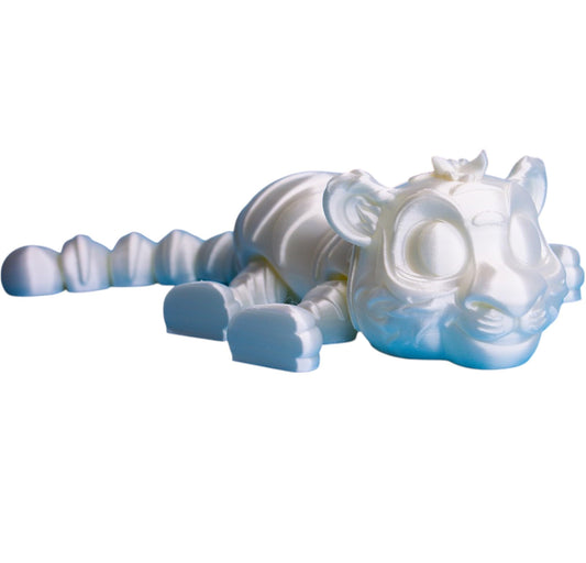 Articulated Tiger Cub Figurine – Poseable Print-in-Place Jungle Cat Model for DIY Painting & Display – 3D Printed in Canada