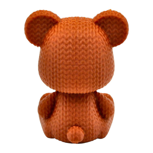 Knitted Teddy Bear Figurine – Faux-Plush Collectible Bear with Cozy Texture for Shelf or Desk Display – 3D Printed in Canada