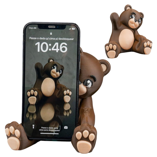 Beary Handy Phone Holder – Cute Bear Smartphone Stand for Desk or Nightstand – Functional Decor – 3D Printed in Canada