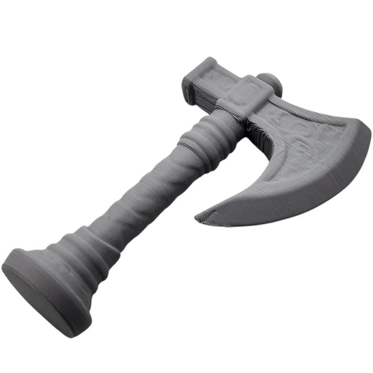 Miniature Axe Prop – Fantasy Battle Axe for Dioramas, RPG Displays & Tabletop Terrain – Paintable Weapon Model – 3D Printed in Canada