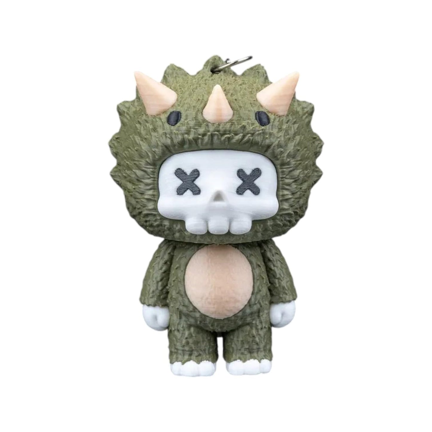 Skubbies – Trixi Dinosaur Skeleton Mini Figurine Collectible, 2" – Pack of 5 with Keychain Ring Connector – Cute Backpack & Purse Accessory for Teens & Adults – 3D Printed in Canada