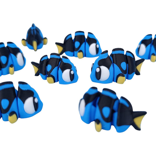 5-Pack Mini Baby Tropical Fish Figurines – Articulated Desk Pet Ocean Animals, Collectible Pocket Reef Fish, Fidget Toys for Teens & Adults – 2 Inch Poseable Figures – 3D Printed in Canada
