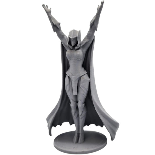 Female Knight Miniature – “Praise The Sun” Pose with Armor and Cape for Fantasy Gaming, Dioramas & Display – 3D Printed in Canada