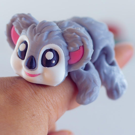Adorable Koala Fidget Figurine – Articulated Animal Collectible with Cute Expression for Desk, Shelf or Finger Play – 3D Printed in Canada