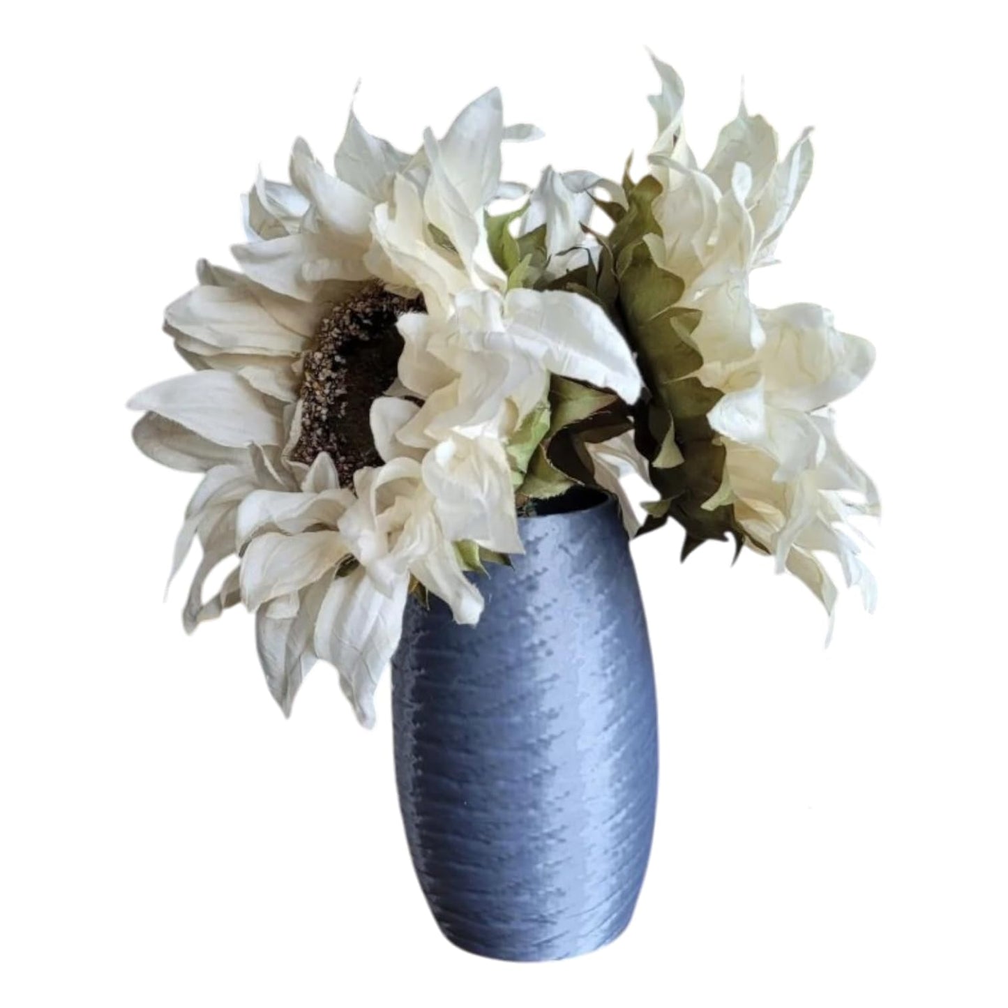 Modern Twine-Textured Decorative Vase for Faux or Dried Flowers – Matte Spiral Surface Accent Piece for Shelf or Table – 3D Printed in Canada