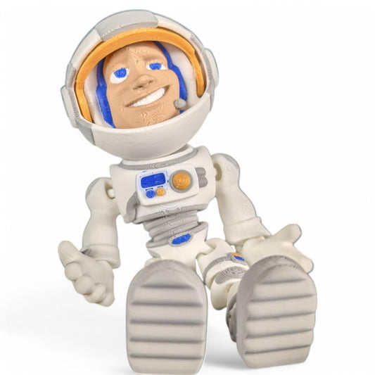 Articulated Astronaut Figurine – Poseable Desk Toy, Fidget Stress Relief Toy & Collectible for Teens & Adults – 3D Printed in Canada