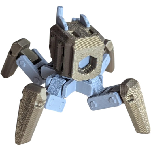 Tactical Quadwalker – 15-Part DIY Mech Turret Model Kit with Articulated Legs and Snap-Fit Assembly – 3D Printed in Canada