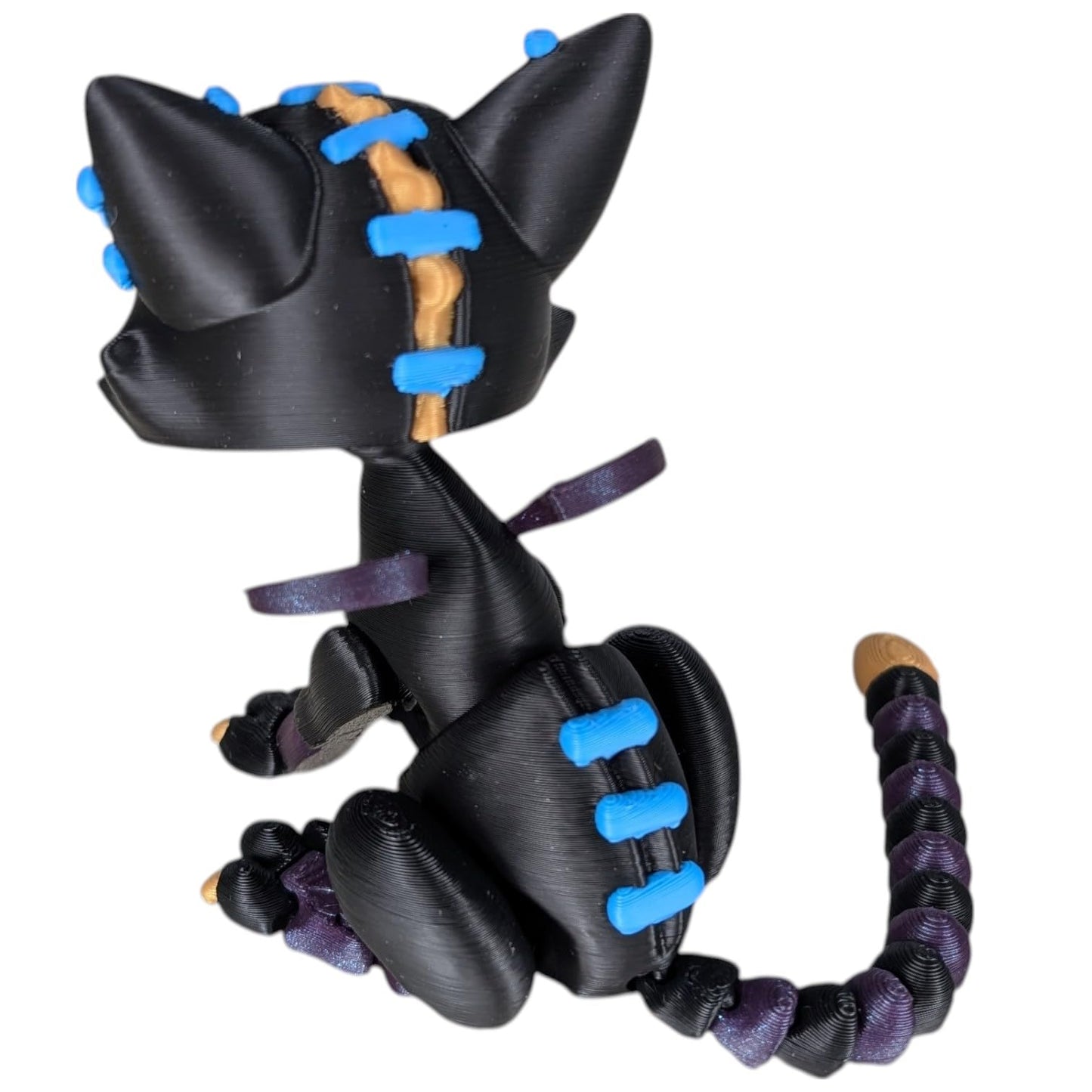 Articulated Spooky Cat Figurine – Halloween-Inspired Unique Collectible – Gothic Cat Desk Toy for Teens & Adults – 3D Printed in Canada